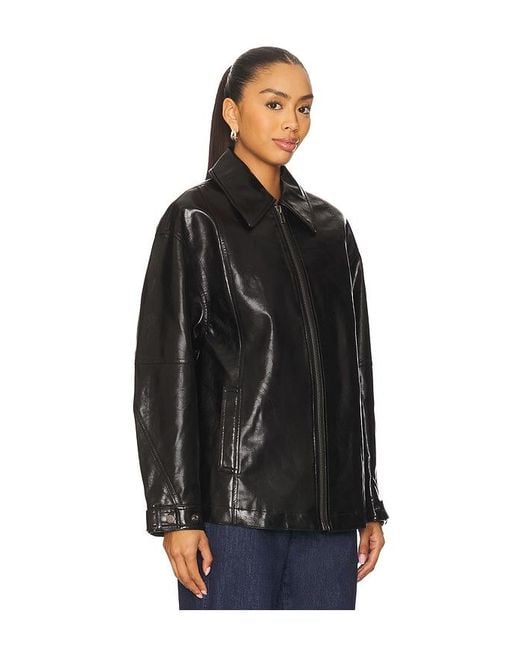 Free People Black X We The Free Sloane Faux Leather Jacket