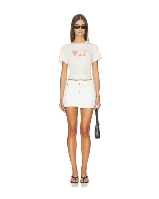 Re/done White Roxy Skirt