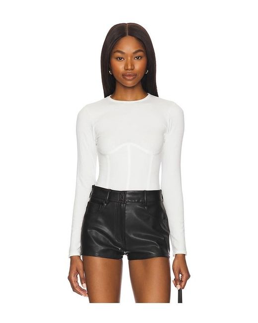 Fleur du Mal White Organic Cotton Long Sleeve T-Shirt Bodysuit