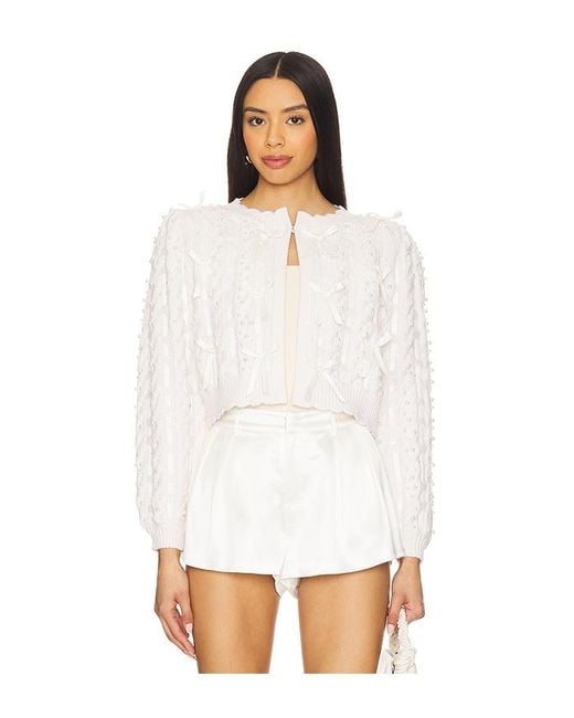 Cárdigan Kitty Embellished En Color Blanco Talla En Alice + Olivia de color White