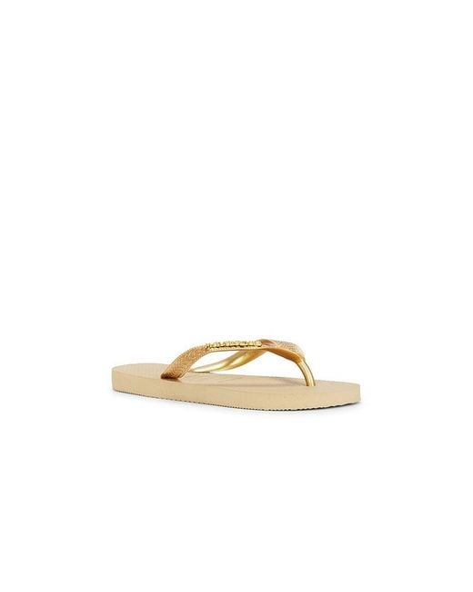 Havaianas Natural Top Logo Metallic Sandal