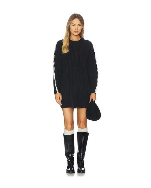 Rag & Bone Black Ingrid Crew Neck Mini Dress