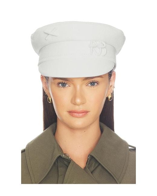 Ruslan Baginskiy White Monogram-Embellished Baker Boy Cap