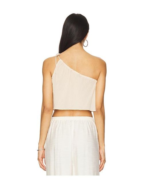Onia Multicolor Textured Gauze One-Shoulder Top