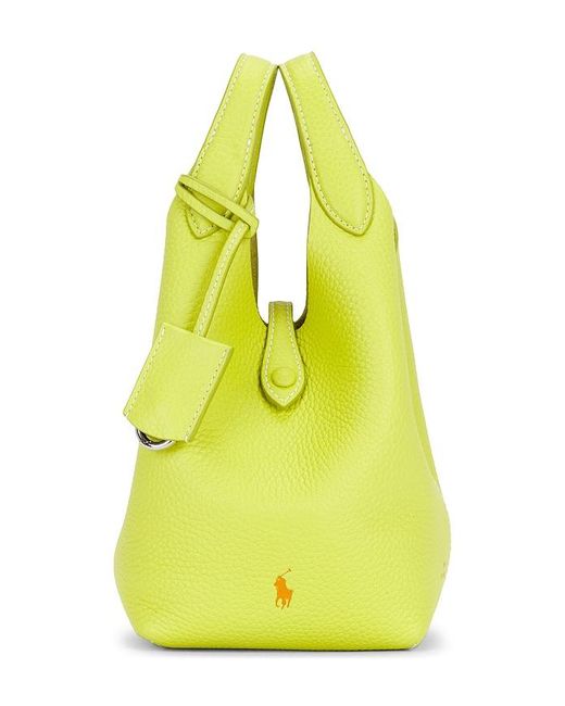 Polo Ralph Lauren White Shiny Drum Pebble Small Crossbody Bag