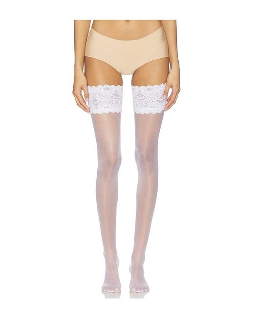 Wolford White Satin Touch 20 Stay-Up Tights