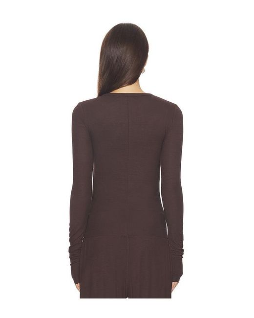 ÉTERNE Brown Long Sleeve Fitted Top