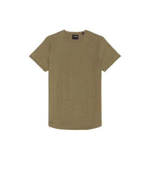 Cuts Green Curve Hem Tee for men
