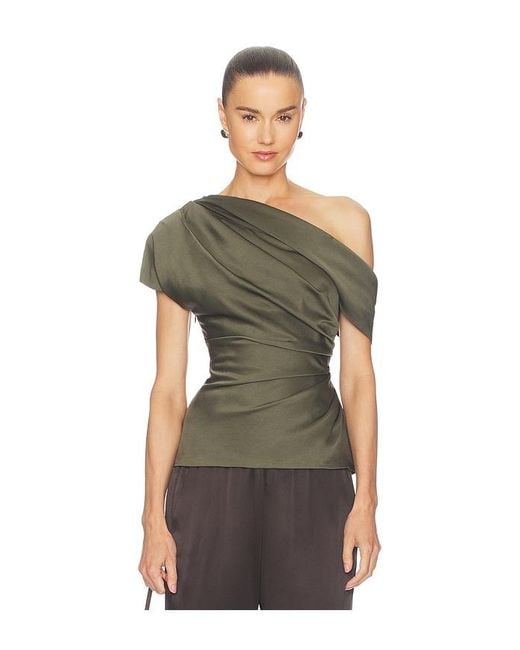 Jonathan Simkhai Green Phoebe Draped Top