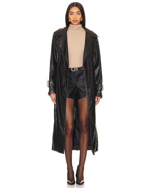 SNDY'S Black Wendy Faux Leather Shorts