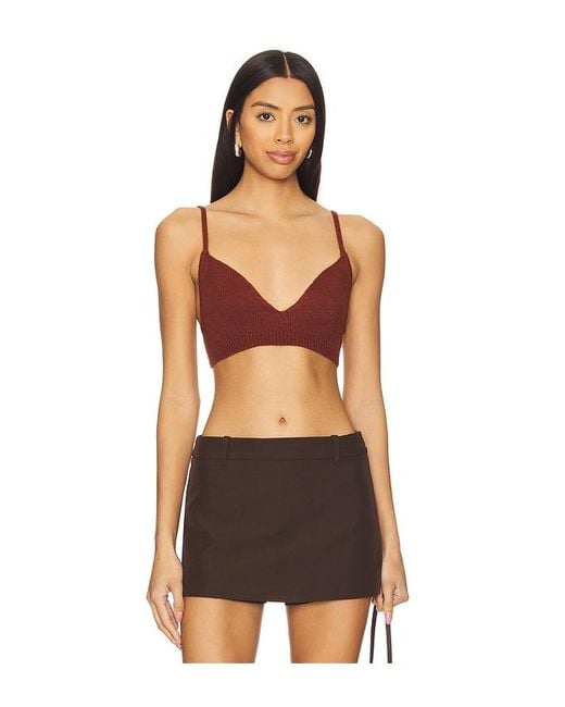 WeWoreWhat Black Sweater Bra Top