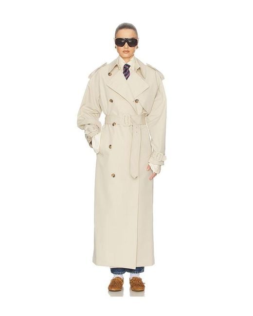 Helsa White Classic Oversized Trench