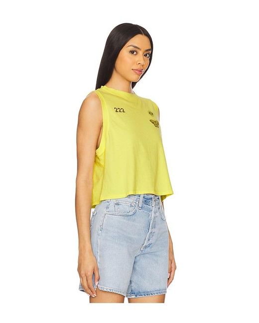 Spiritual Gangster Yellow 222 Nature Crawford Crop Tank Top
