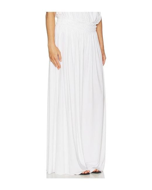 Norma Kamali White Wide Leg Peasant Pant