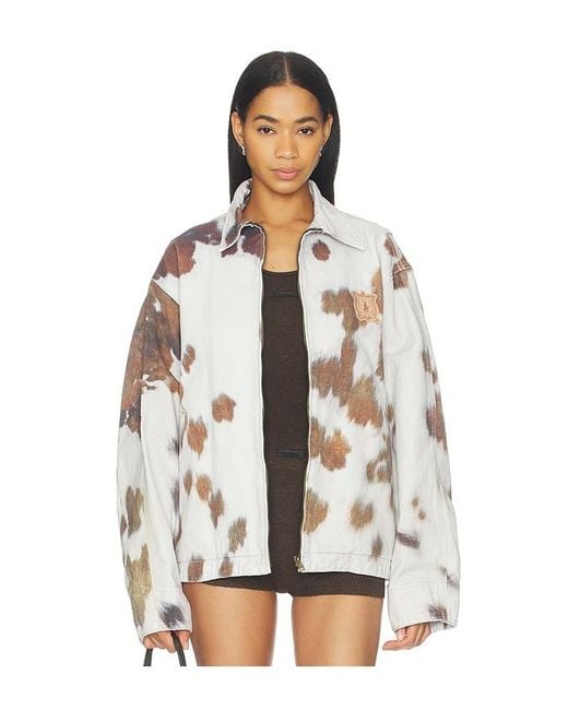 we11done Multicolor Cowhide Print Work Jacket