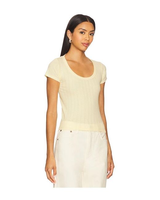 VIR VITA Multicolor Scoop Pointelle Tee