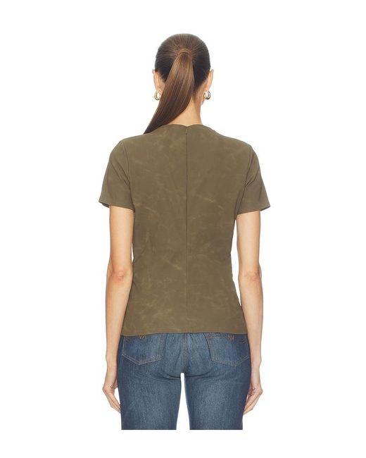 Hudson Blue Faux Suede Short Sleeve Ruched Top