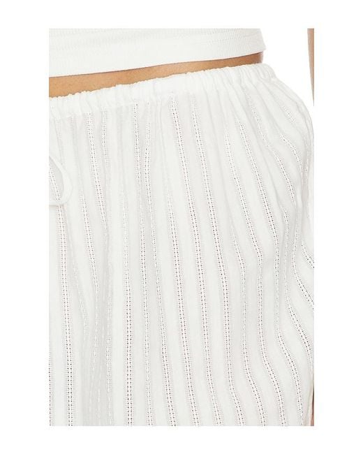 YUHAN WANG White Lace Hem Drawstring Skirt