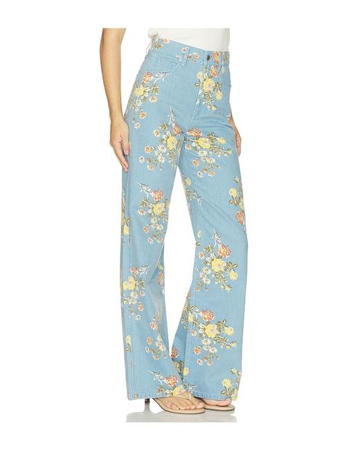 Veronica Beard Blue Taylor High Rise Wide Leg Jeans