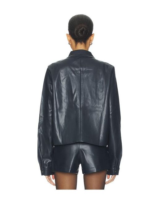 SNDY'S Blue Faux Benny Faux Leather Jacket