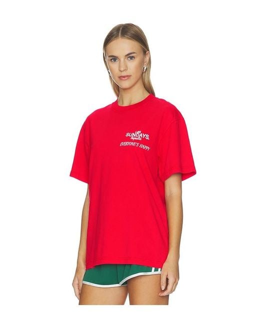 Los Sundays Red The Happy Tee for men