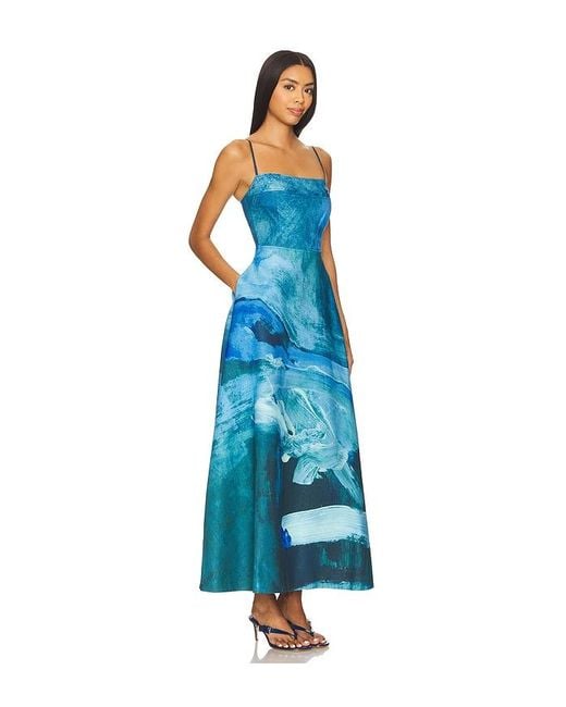 Acler Blue Osidge Maxi Dress