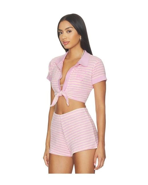 LoveShackFancy Pink Waverlynn Polo