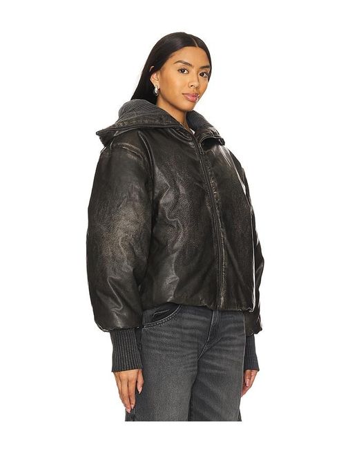 Jaded London Black Puffer Bomber