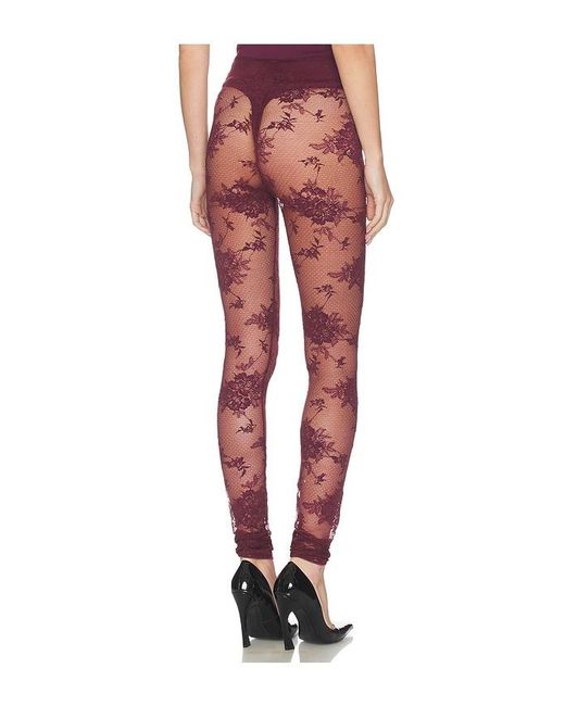 ANDAMANE Red Zillah Lace Leggings
