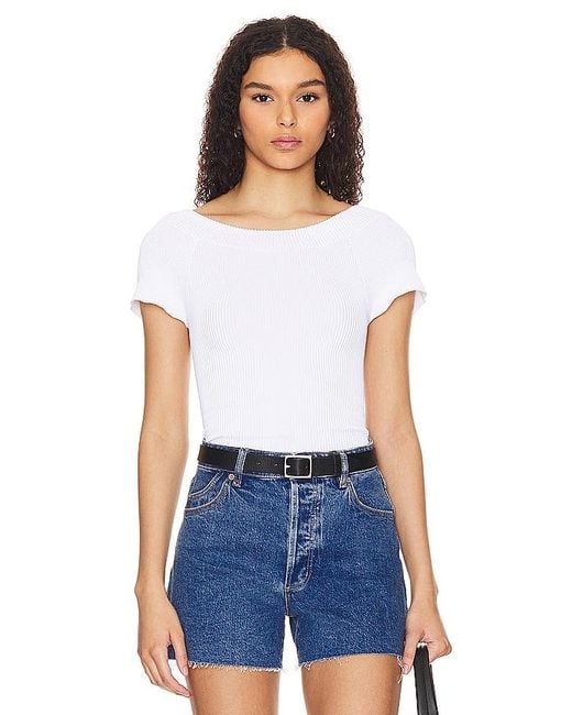 Camiseta ribbed Free People de color White