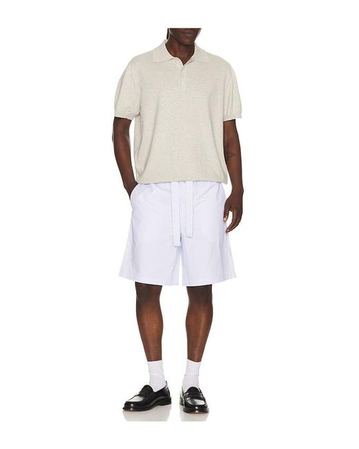 KROST White Cotton Stripe Short for men