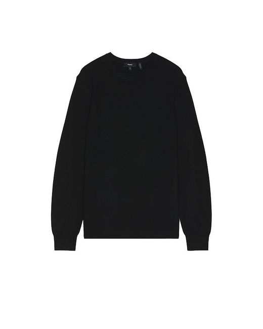 Theory Black Honey Comb Crewneck Sweater for men