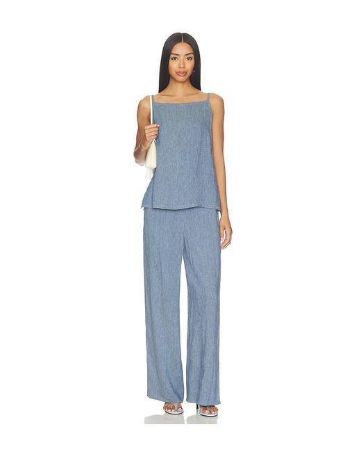 Theory Blue Denim Apron Top
