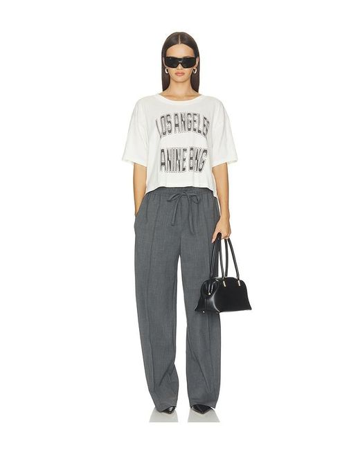 Anine Bing White Johnny Cropped Tee