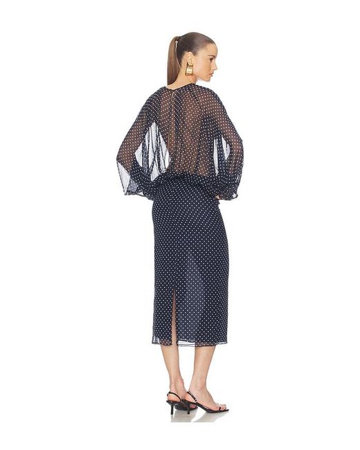 Helsa Blue The Sabrina Midi Dress