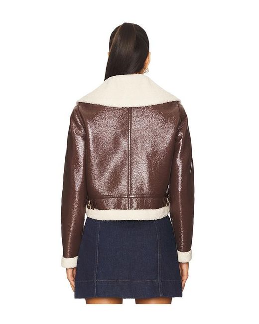 Alice + Olivia Blue Isaiah Faux Shearling Aviator Jacket