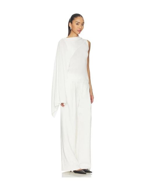L'academie White Nasim Knit Cape Top
