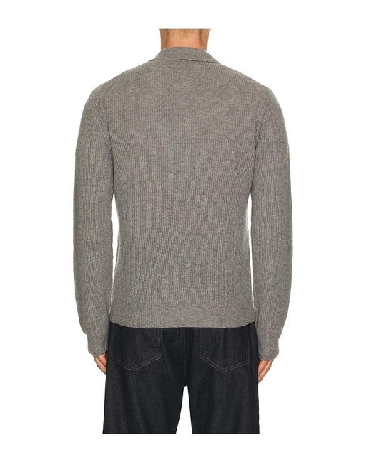 Rails Gray Monty Quarter Zip Polo for men