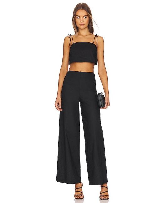 SNDY'S Black Tie Linen Top