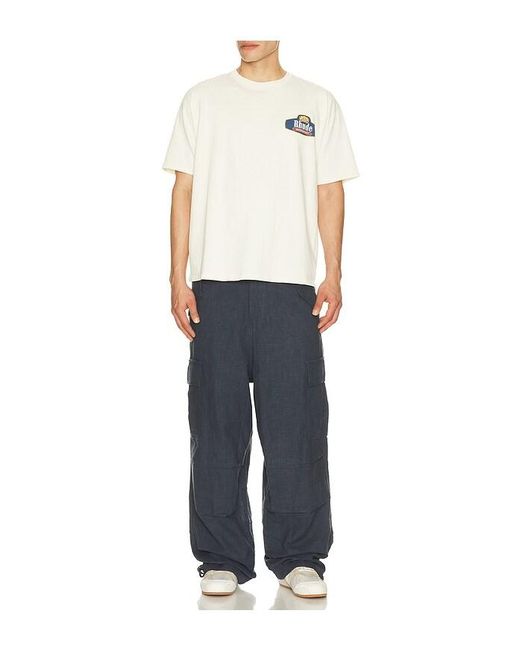 Rhude Black Linen Parachute Pant for men