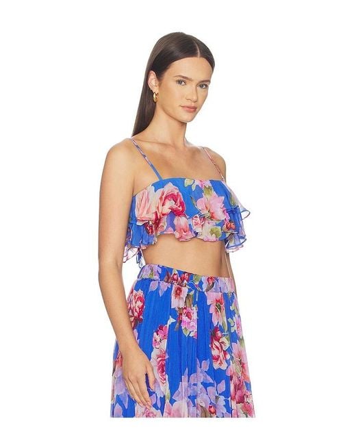 Hemant & Nandita Blue Ruffle Top