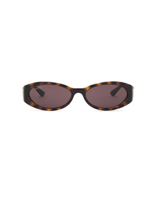 Gucci Hailey Oval Sunglasses Brown