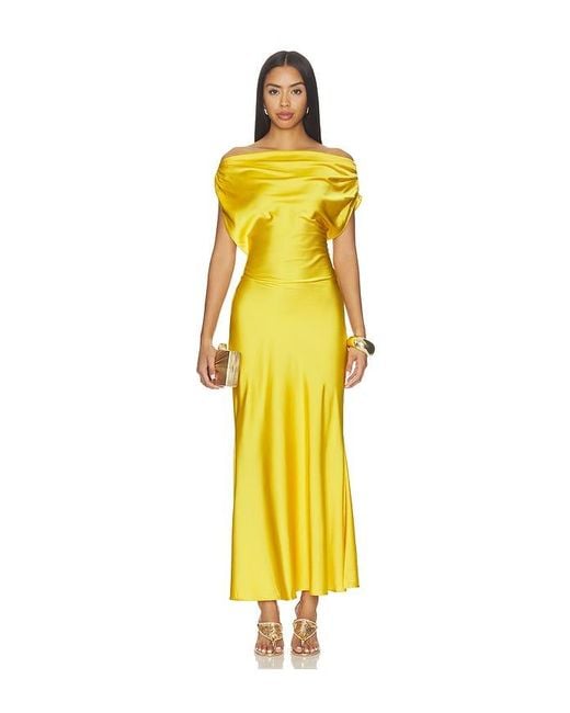 I.AM.GIA Yellow Kahlo Satin Maxi Dress