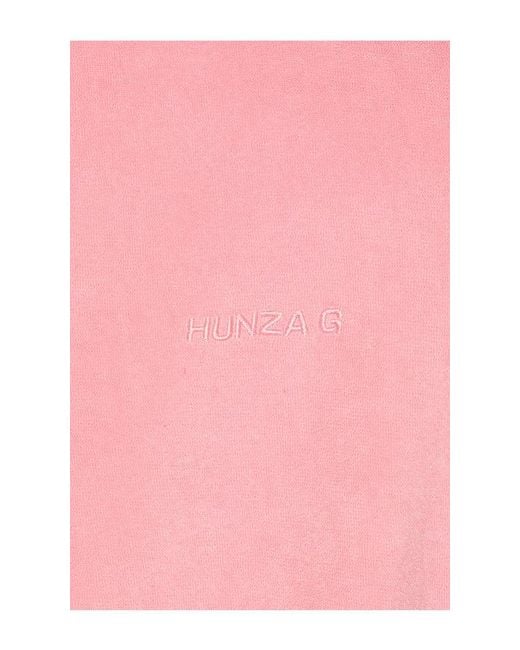 Towelling Embroidered Polo En Color Rosado Talla (También En M) Hunza G de color Pink