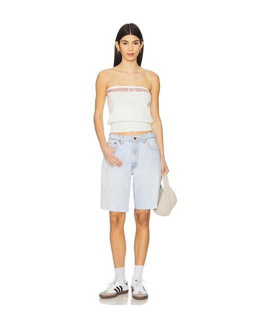 Faithfull The Brand White Arlette Strapless Top