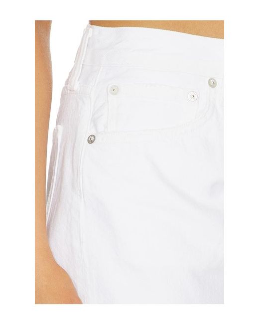 Agolde White Long Parker Shorts