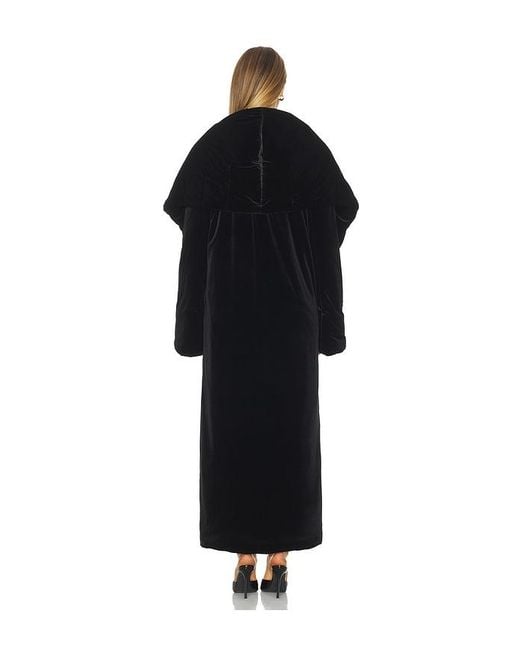 Norma Kamali Black Oversized Shawl Collar Maxi Coat