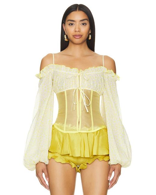 Kim Shui Yellow Bustier Top