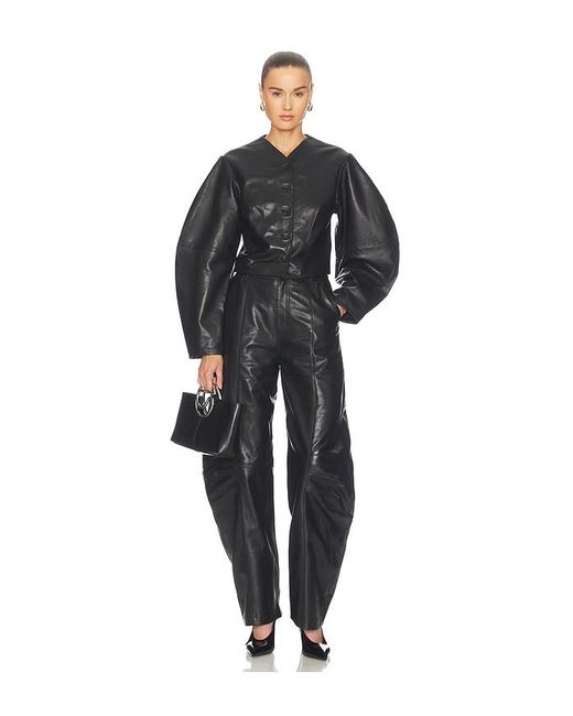 ROTATE BIRGER CHRISTENSEN Black Fitted Leather Jacket