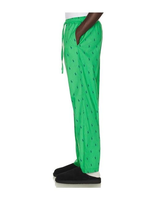 Polo Ralph Lauren Green Polo Pony Pajama Pant for men